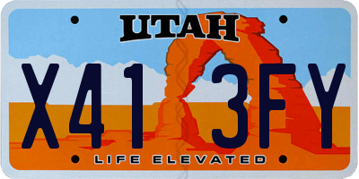UT license plate X413FY