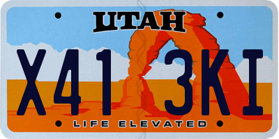 UT license plate X413KI