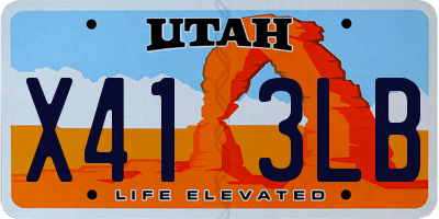 UT license plate X413LB