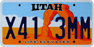UT license plate X413MM