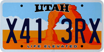 UT license plate X413RX