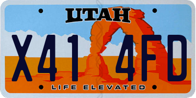UT license plate X414FD