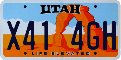 UT license plate X414GH
