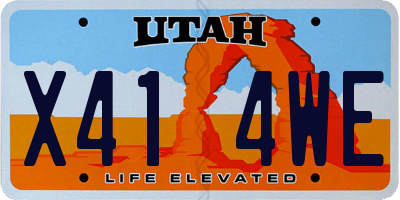 UT license plate X414WE