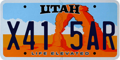 UT license plate X415AR
