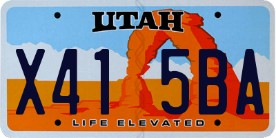 UT license plate X415BA
