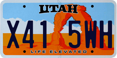 UT license plate X415WH