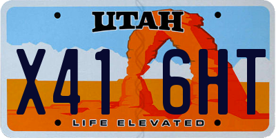 UT license plate X416HT