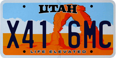UT license plate X416MC