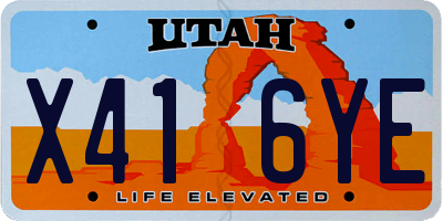 UT license plate X416YE