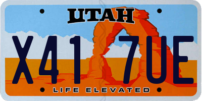 UT license plate X417UE