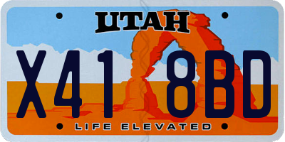 UT license plate X418BD