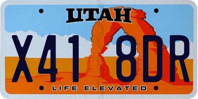 UT license plate X418DR