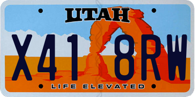 UT license plate X418RW