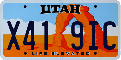 UT license plate X419IC