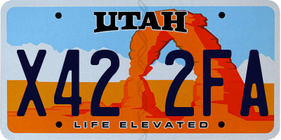UT license plate X422FA