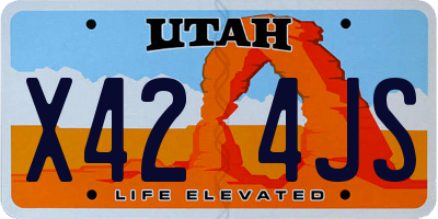 UT license plate X424JS