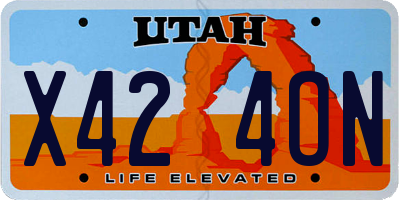 UT license plate X424ON