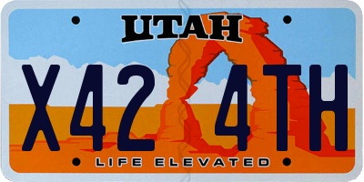 UT license plate X424TH