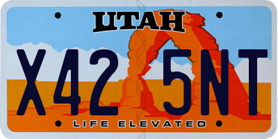 UT license plate X425NT