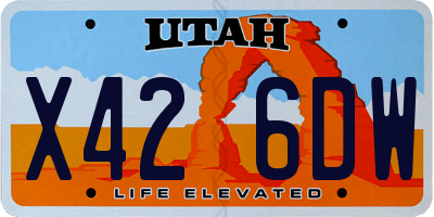 UT license plate X426DW
