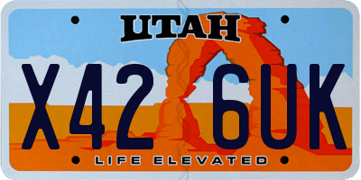 UT license plate X426UK