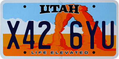 UT license plate X426YU