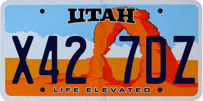 UT license plate X427DZ
