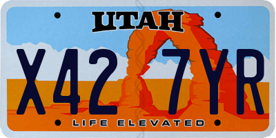 UT license plate X427YR