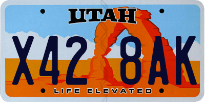 UT license plate X428AK
