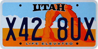 UT license plate X428UX
