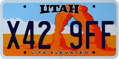 UT license plate X429FF