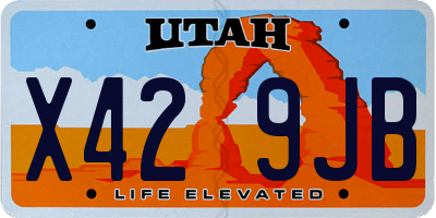 UT license plate X429JB
