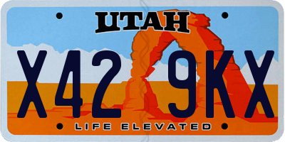 UT license plate X429KX