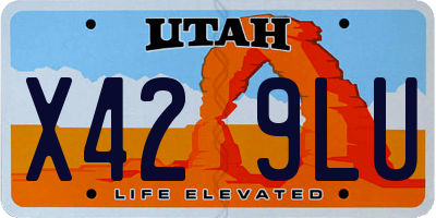 UT license plate X429LU