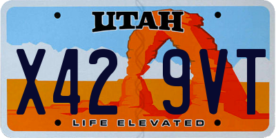 UT license plate X429VT