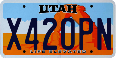 UT license plate X42OPN