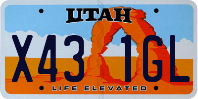 UT license plate X431GL