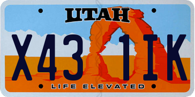 UT license plate X431IK