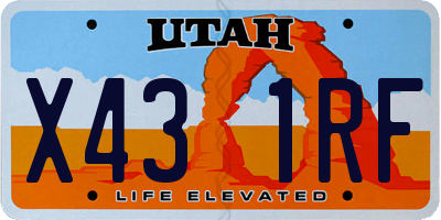 UT license plate X431RF