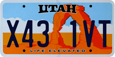 UT license plate X431VT