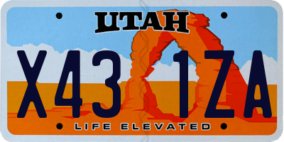 UT license plate X431ZA