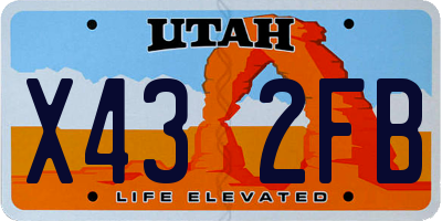 UT license plate X432FB
