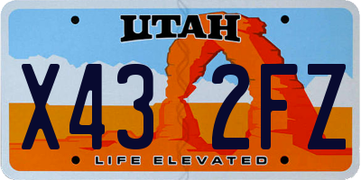 UT license plate X432FZ