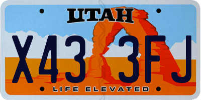UT license plate X433FJ