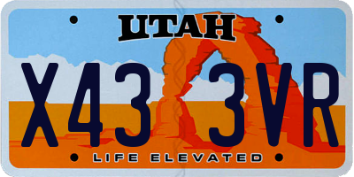 UT license plate X433VR