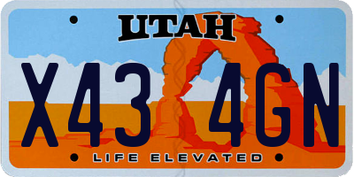 UT license plate X434GN