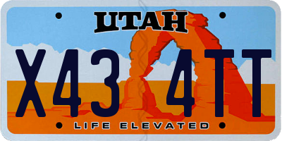 UT license plate X434TT