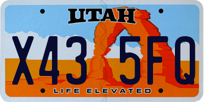 UT license plate X435FQ