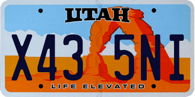 UT license plate X435NI